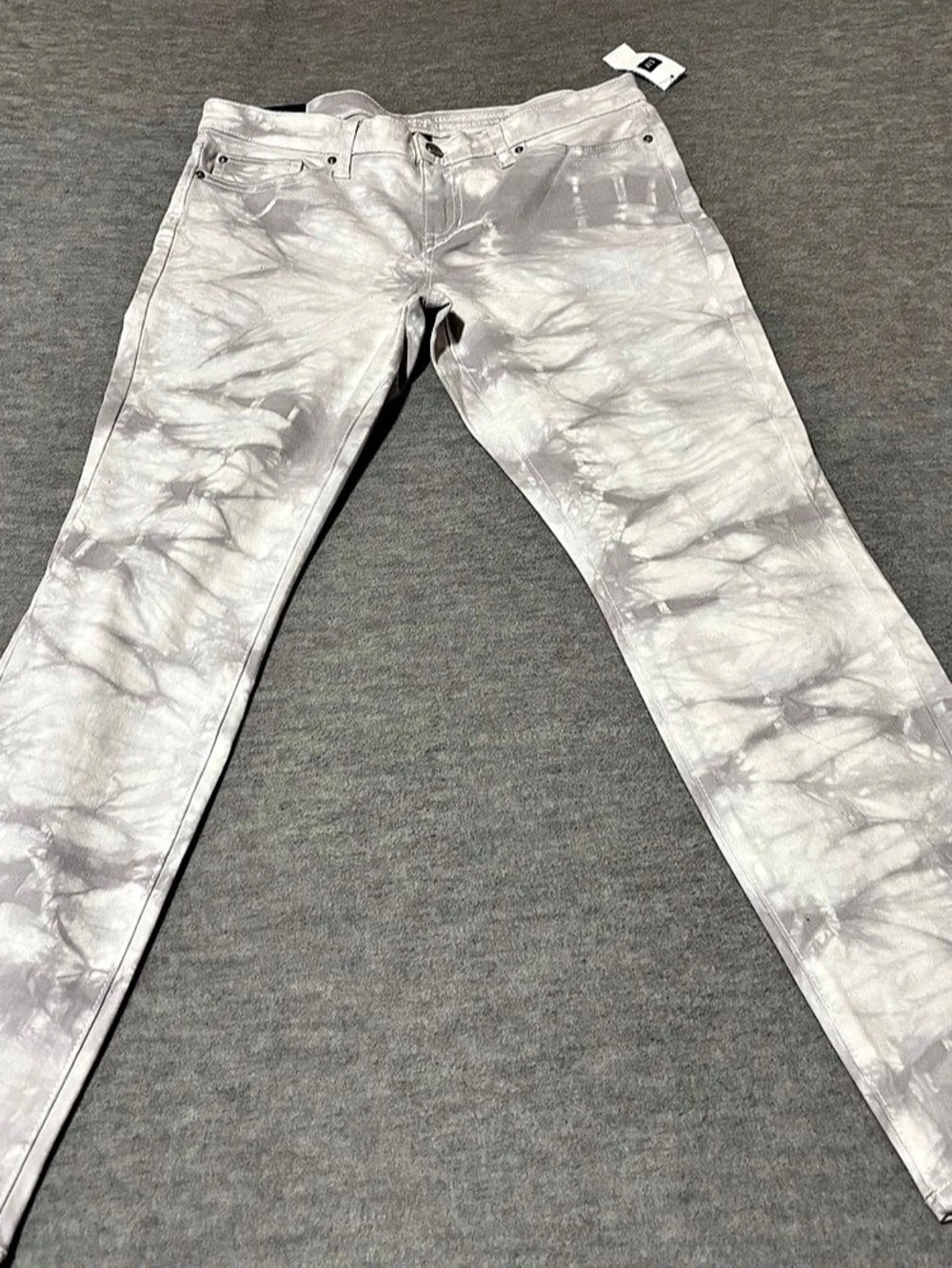 Gap Women’s Gray/White Tie-Dye Jegging Jeans Slim Fit Mid Rise 5-Pocket
